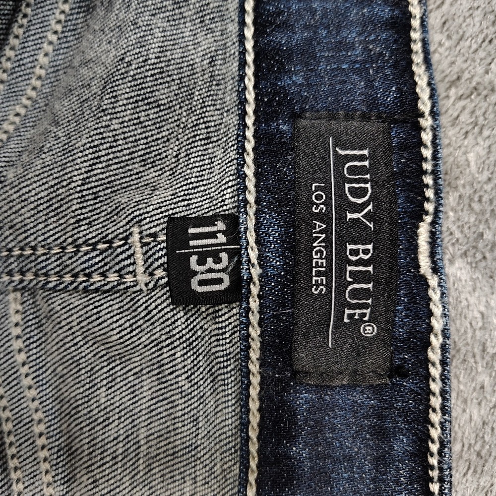 Judy Blue Jeans Womens 30 Blue Boyfriend Dark Wash Distressed Stretch Denim - Picture 13 of 16